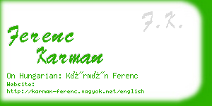 ferenc karman business card